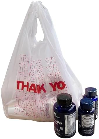 TashiBox 1000 Ct plastic bags/Shopping Bags/Thank You Bags/Reusable and Disposable Grocery Bags - Measures 11.5" X 6.25" X 21", 15mic, 0.6 Mil - Image 3