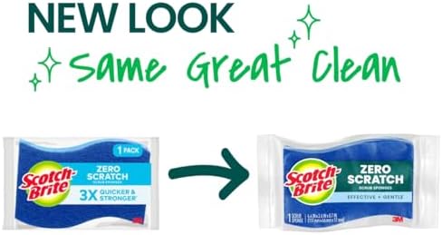 Scotch-Brite Zero Scratch Scrub Sponge, Kitchen Sponges for Cleaning Around the Home,Bathroom&More,Effective + Gentle Dish Scrubber,Best for Nonstick Pots and Pans,Safe on Most Surfaces (Pack of 45) - Image 2