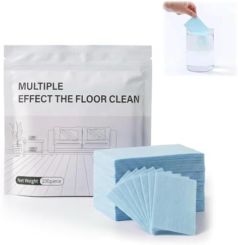 Jiexily 100 Piece Floor Cleaning Tablets Multi-Surface Cleaner, 2026 New Multi-Effect Dissolvable Floor Cleaning Sheets for Mopping, Hardwood, Tiles, Glass Deep Cleans (Blue, 100 Pcs) by Jiexily