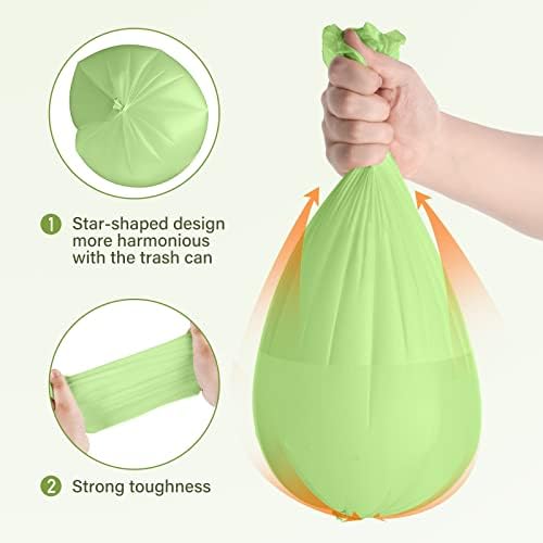 Compostable 8 Gallon Trash Bags Compost Small Garbage Bag Extra Thick 0.87 Mil for Kitchen Bathroom BPI Certified 30 Counts, Green - Image 2