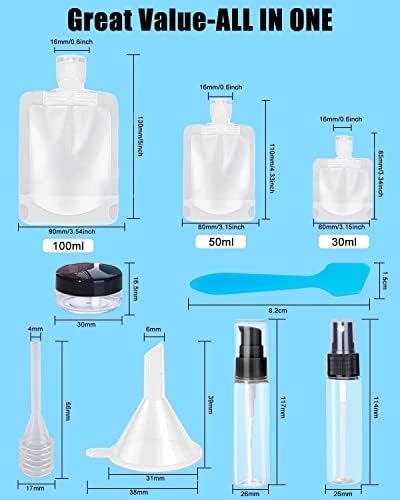 SEQUHITKU 51 Pack Travel Pouches for Toiletries,TSA Approved,Portable Containers,Stand Up Pouch,Refillable Travel Accessories for Shampoo Conditioner Lotion Soap Liquids (A-17pcs) - Image 2