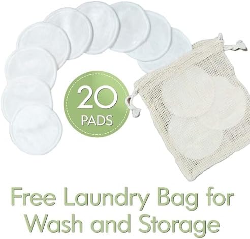 28 Pack Reusable Makeup Remover Face Pads with Laundry Bag Washable Soft and Comfortable Cleaning Face Skin,Washable Bamboo Cotton Rounds White - Image 7