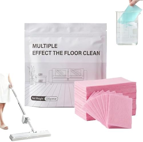 100 Piece Floor Cleaning Tablets Multi-Surface Cleaner - Heavy Duty Dissolvable Floor Cleaner Tablets for Mopping, No-Rinse Laminate Floor Cleaner, Tile & Hardwood Floor Revive, Fresh Scent(Y black) by Unknown
