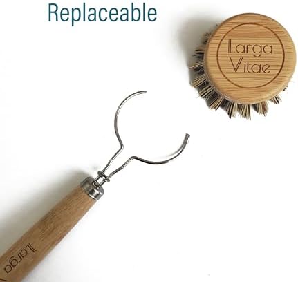 Bamboo Thick Dish Brush Handle 3-Pack | Fits Tampico, Palm, Sisal & Natural Fiber Heads | Plastic-Free, Biodegradable | Zero Waste Kitchen Scrubber Replacement Handle - Image 4