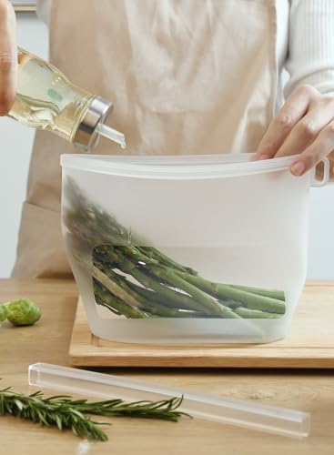 Reusable Platinum Silicone Food Storage Bags, 12 Pack Leakproof Set, Clear - Image 4