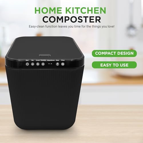 NutriChef Electric Kitchen Composter | 3 Quart Food Recycler | Food Waste Compost Bin for Countertop | 1 Button to Compost, Easy to Clean Composter Bucket | Low Noise, Odorless & Auto Clean | Grey - Image 5