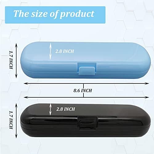 Hovesty 2 Pcs Electric Toothbrush Travel Case, Portable Travel Toothbrush Holder for Electric Toothbrush Set (Blue and Black) - Image 2