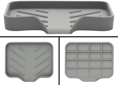 Silicone Soap Bar Holder: Premium Gray Self-Draining Soap Dish - Elegant Shower & Bathroom Solution - Image 4