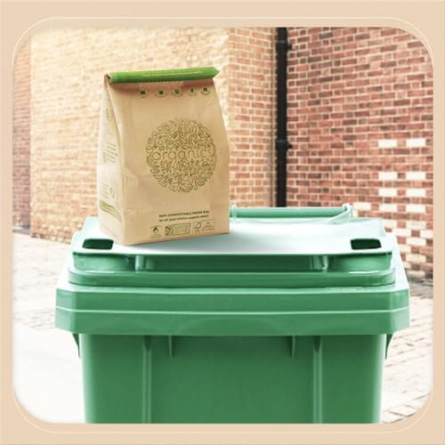 Hytrend-Kitchen Food Waste Bag-35 Bags-%100 Compostable paper Bag - Leak Resistant Liner - Small-Certified by BNQ and BPI,CMA-I,CMA-W - Image 6