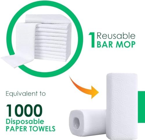 Avalon Towels Terry Bar Mop Towels (Value Pack of 144) Size 14"x17" – Absorbent and Durable, Multipurpose Cleaning Rags, Cotton Cleaning Cloths, Terry Cloth Rags, Reusable Shop Rag (White) - Image 2