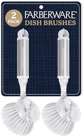Farberware Dish Brush with Handle, 2 Pack, Firm Bristles by BestBrands
