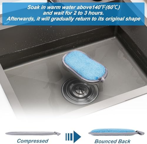Non Scratch Scrub Sponge-6pack, Dual-Sided Sponges Kitchen(M, 3 Color) - Image 3