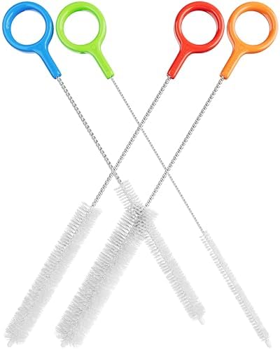 Buenalife Heavy Duty Cleaning Brushes Set of 4 - Extra Long Straw Cleaners for Metal and Plastic Reusable Drinking Straws, to Clean Small Spaces, Sippy Cups, Water Bottles - Sturdy Hard Brush Bristles by Buenalife