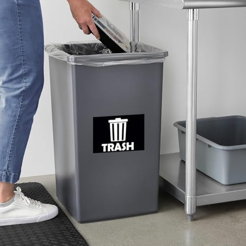 Trash Recycle Compost Stickers Set of 3 Recycle Sticker Vinyl Decal for Recycle Bin, Compost Bin, Trash Can Symbol to Organize Garbage containers Trash Can (Trash Black, 10x7inch) - Image 3