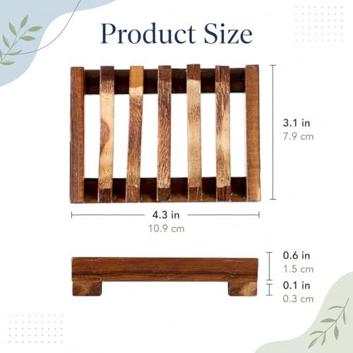 Wooden Soap Holder, Teak Soap Dish Wooden Sponge Holder for Kitchen Sink, Teak Shower Caddy Self Draining Dishes for Shower, Sink, Bathroom, Kitchen, Countertop, Bathtub, RV - Image 2
