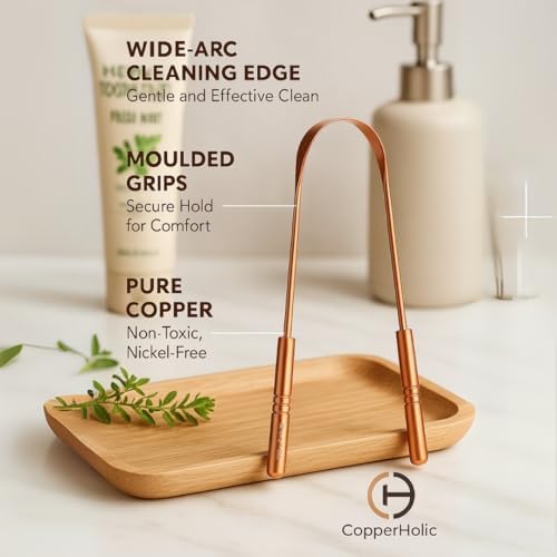 Tongue Scraper Set(2 Pack)–Pure Copper Cleaner Kit with Bamboo Toothbrush with Charcoal Bristles &Travel Case–Daily Oral Hygiene Tool for Men&Women,Reduce Bad Breath,Tongue Scrubber - Image 2