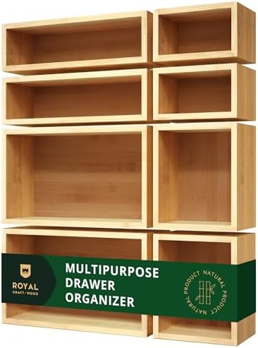 ROYAL CRAFT WOOD Bamboo Jewelry Organizer Box & Chests Set - Versatile Storage Solution for Makeup, Jewelry, and Bathroom Essentials (8 Boxes) by ROYALCRAFTWOOD