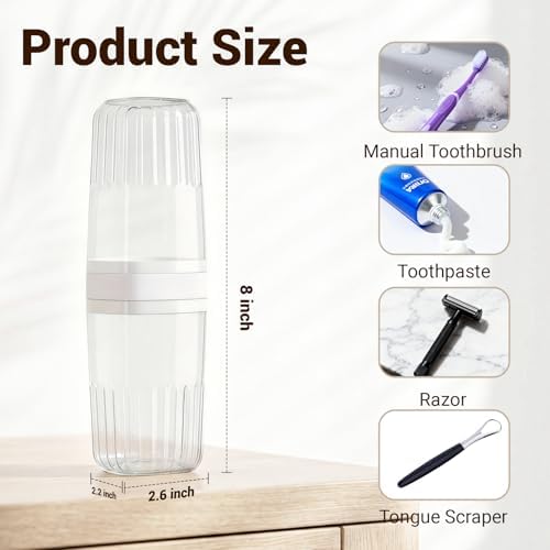 Large Enclosed Toothpaste and Toothbrush Travel Case with Rinse Cup - Image 2