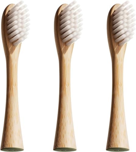 Lumineux Bamboo Replacement Heads Sonic Toothbrush, 3 Pack by Lumineux