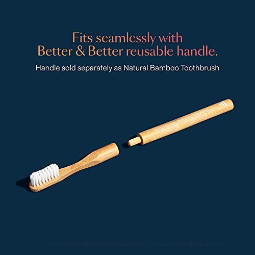 Better & Better Manual Bamboo Toothbrush Head Refill | Soft Bristles | Replaceable Brush Head Only | Eco-Friendly, Zero Plastic | Adult Size, Does not fit Sonic Electric Toothbrush - Image 2