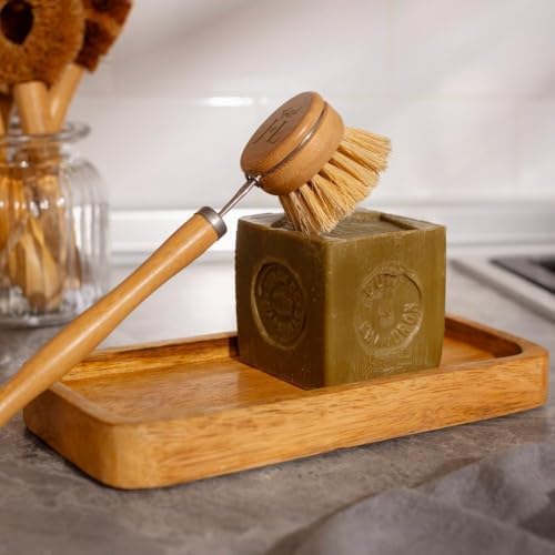 J&L Naturals Bamboo Dish Brush, Long Handle, with 1 Refill Head, 100% Bamboo and Natural Sisal Fibers, for Kitchen Cleaning, Eco-Friendly, Zero-Waste - Image 3