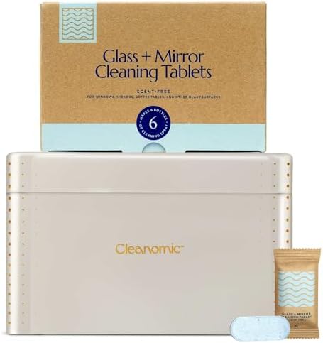 CLEANOMIC Glass and Mirror Cleaning Tablets and Tablet Tin Bundle by Cleanomic