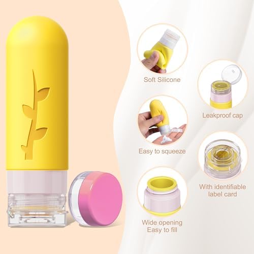 18pack Travel Bottles for Toiletries:Silicone TSA Approved-Containers for Toiletries,Leak Proof Refillable Liqus Shampoo And Conditioner Essentials toiletry Bottles - Image 5