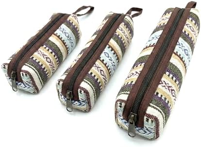 manakamana Hemp Boho Pouch - Set combo of 3,Travel Organizer Case with Wrist Strap | Eco-Friendly Storage Bag for Accessories, Cables, Pens, Makeup & Everyday Carry by manakama