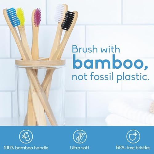 The Humble Co. Bamboo Toothbrushes, BPA Free, Soft Bristles (5 Pack) - Image 2