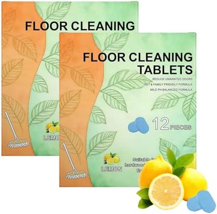 Floor Cleaner Tablets Hard Floors Deep Cleaning Solution for mopping, all purpose Dissolvable Cleaning pods for Tile, Vinyl, Hardwood, Compatible with Robot Mops & Wet/Dry Vacuums, Lemon Scent by Unknown
