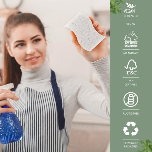 Isshah Natural Kitchen Scrub Sponges for Dishes - S-Shaped - 12 Count - Image 7