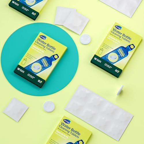 Water Bottle Cleaning Tablets, 18 Pack Bottles Clean Tablet Hydration Bladder Cleansing Tablets for Hydration Bladder, Water Bottle, Individually Packed, Mint Flavor - Image 2