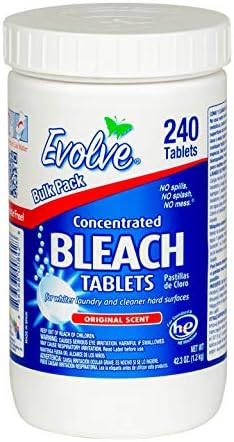 Evolve Concentrated Bleach Tablet Bulk Size 240 Tablets 1 Pack Original Scent by Evolve
