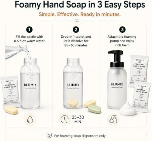 Foaming Hand Soap Refill Tablets, Concentrated Hand Soap Tablets, Just Add Warm Water, For Reusable Foaming Soap Dispensers (6 Count, Variety, Refill Only) - Image 2