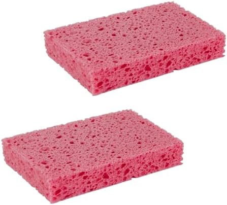 Multi-Use Cellulose Kitchen Sponges Compressed Cellulose Sponges, Non-Scratch, Dish Sponge for Kitchen Bathroom Cars, Funny Cut-Outs DIY (2, Pink) by Unknown