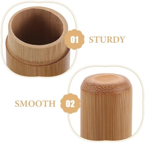 Bamboo Toothbrush Case Portable Travel Holder Round Tube Toothbrush Storage Box Lightweight for Hiking Camping Fits Standard Size Toothbrushes 2 Pack - Image 3