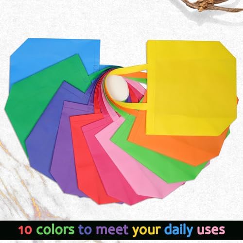 Large Non Woven Tote Bags, 15.7'' Rainbow Reusable Shopping Bags for Groceries - Image 5
