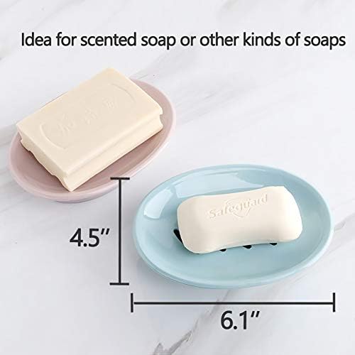 WYOK 2-Pack Soap Dish Plastic Soap Holder with Drainage for Shower (Khaki) - Image 6
