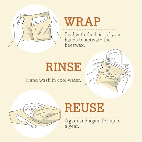 Bee's Wrap Beeswax Food Wraps, 3 Medium Pack - Honeycomb - Image 6
