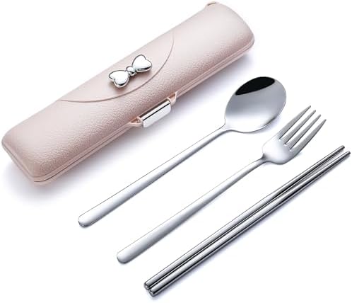 DEVICO Travel Silverware Set with Case,Portable Lunch Utensils Set for Work by DEVICO