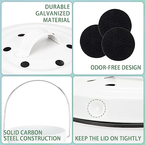 MUMTOP Compost Bin for Kitchen Countertop,1.3 Gal Metal Compost Container - Image 3
