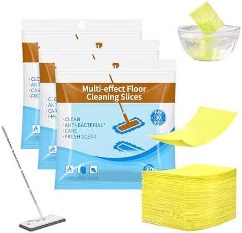 Multi-Effect Floor Clean Tablets, 2026 Upgraded Floor Cleaner Tablets, Multi-Surface Cleaner, Dissolvable Pre-Measured Deep Cleaning Cleaning Solution for Tile & Vinyl Floors (Yellow 90PCS) by Byblack