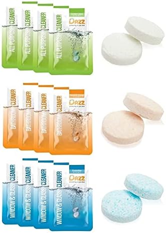 Dazz Whole House Refill Pack (4 Of Each Product - 12 Total) Natural Cleaning Tablets - All Purpose Cleaner, Glass and Window Cleaner, and Bathroom Cleaner - Eco Friendly, Non Toxic - Image 4