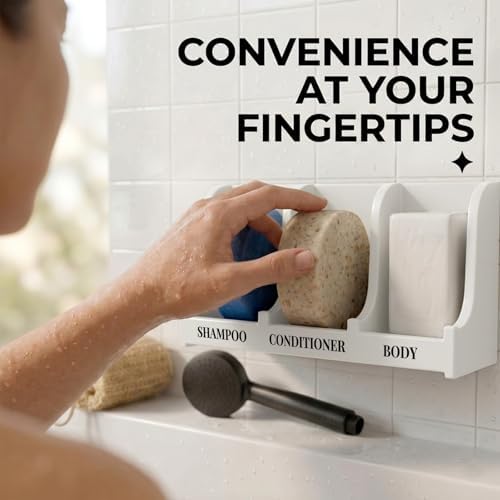 Soap Holder for Shower Wall, 3-Compartment Soap Dish [Patent Pending] - Image 4