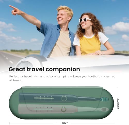 Silicone Electric Toothbrush Travel Case, Manual Toothbrush Travel Cover for Men and Women,Toothbrush for Travel,Gym and More, Fits Most Manual and Electric Toothbrushes - Midnight Green - Image 6