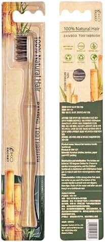 Natural Horsehair Bamboo Handle Toothbrushes, No Nylon Totally Biodegradable Horse Hair and Bamboo Toothbrushes (Pack of 2) by Unknown