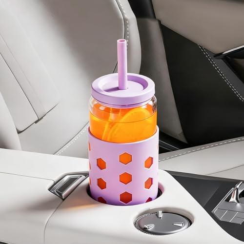 Mrsdry 20 oz Glass Cups with Lids and Straws for Gift, 4-Pack, Mint - Image 3