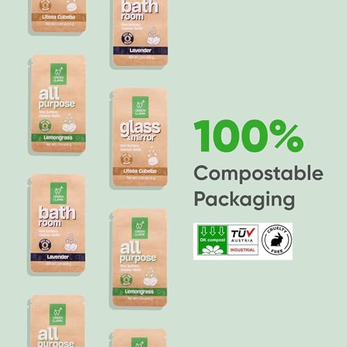 Green Llama Window and Glass Refill 8-Pack - Certified Compostable Packaging, Natural Cleaning Solution for Windows and Glass - Eco-Friendly and Sustainable - Image 4