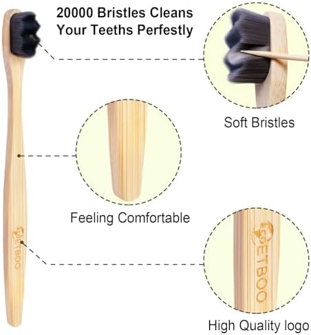 Extra Soft Bristles Bamboo Toothbrushes 10Pack - Image 6