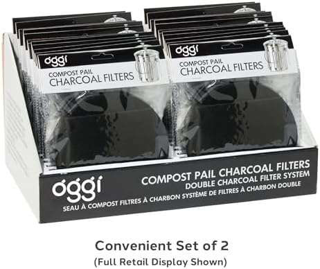 OGGI Set of 2 Charcoal Filters- Replacement Charcoal Filter for Countertop Compost Bin with Lid, Eco Friendly Products - Image 5